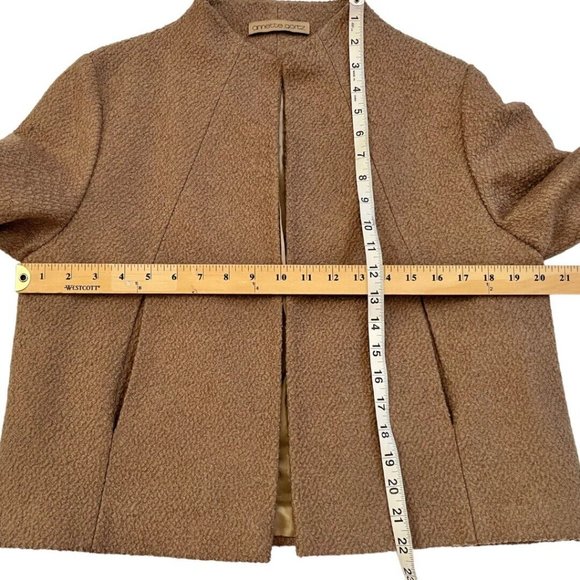 Annette Gortz Blazer Jacket Open Front Brown Boucle Virgin Wool Blend Size 38 - Picture 6 of 9